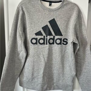 Adidas Men's Crewneck Sweater in Gray and Black